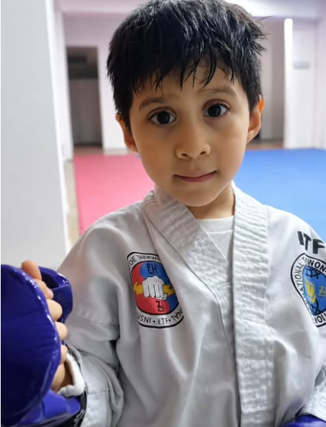 Retrato de Ignacio con su dobok