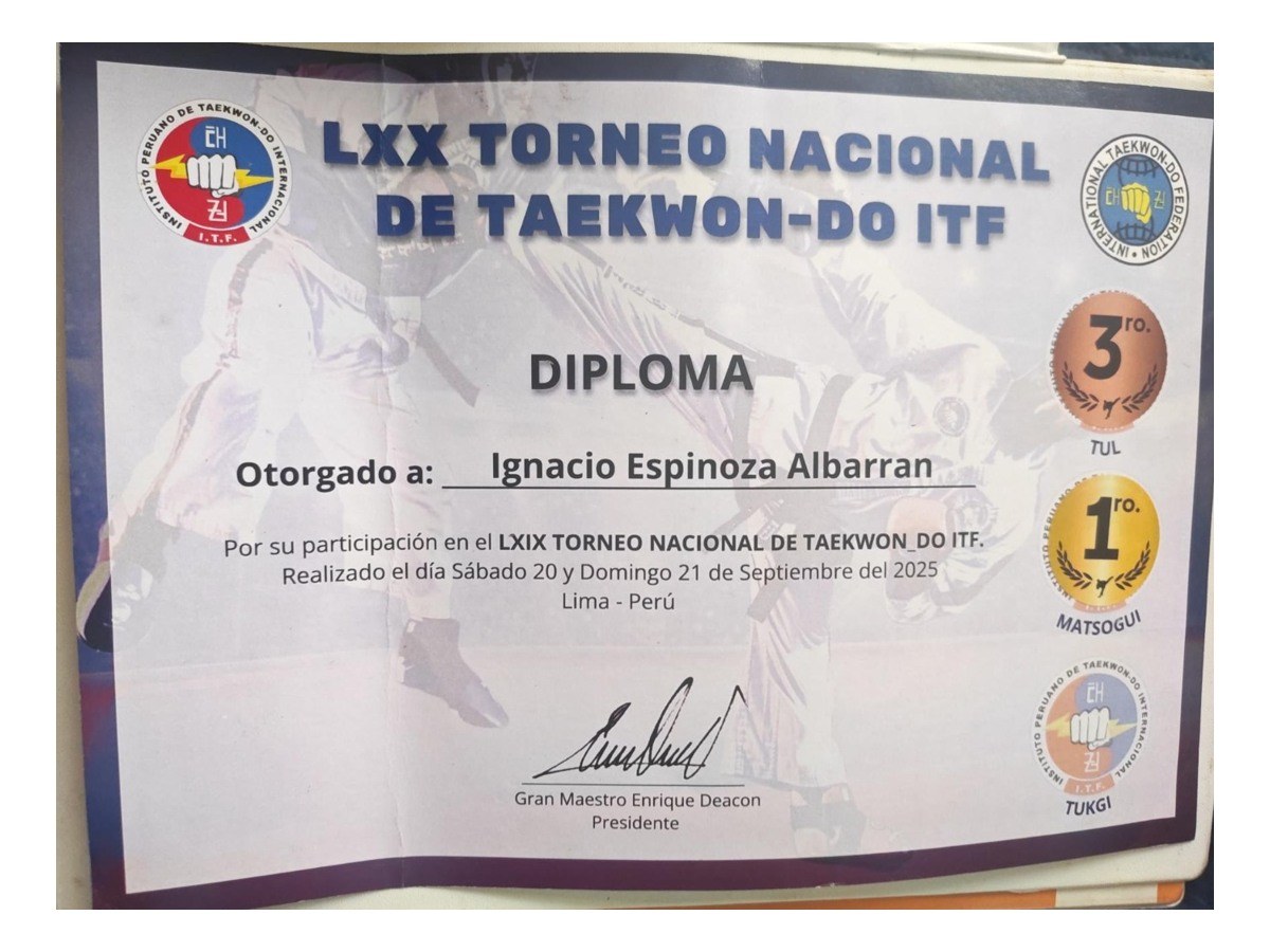 Diploma Torneo Nacional