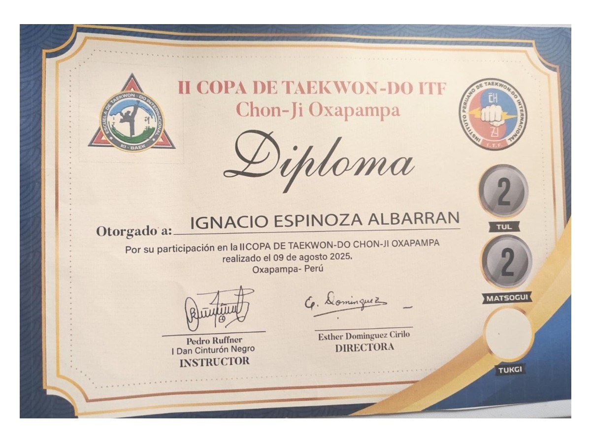 Diploma II Copa Taekwon-Do